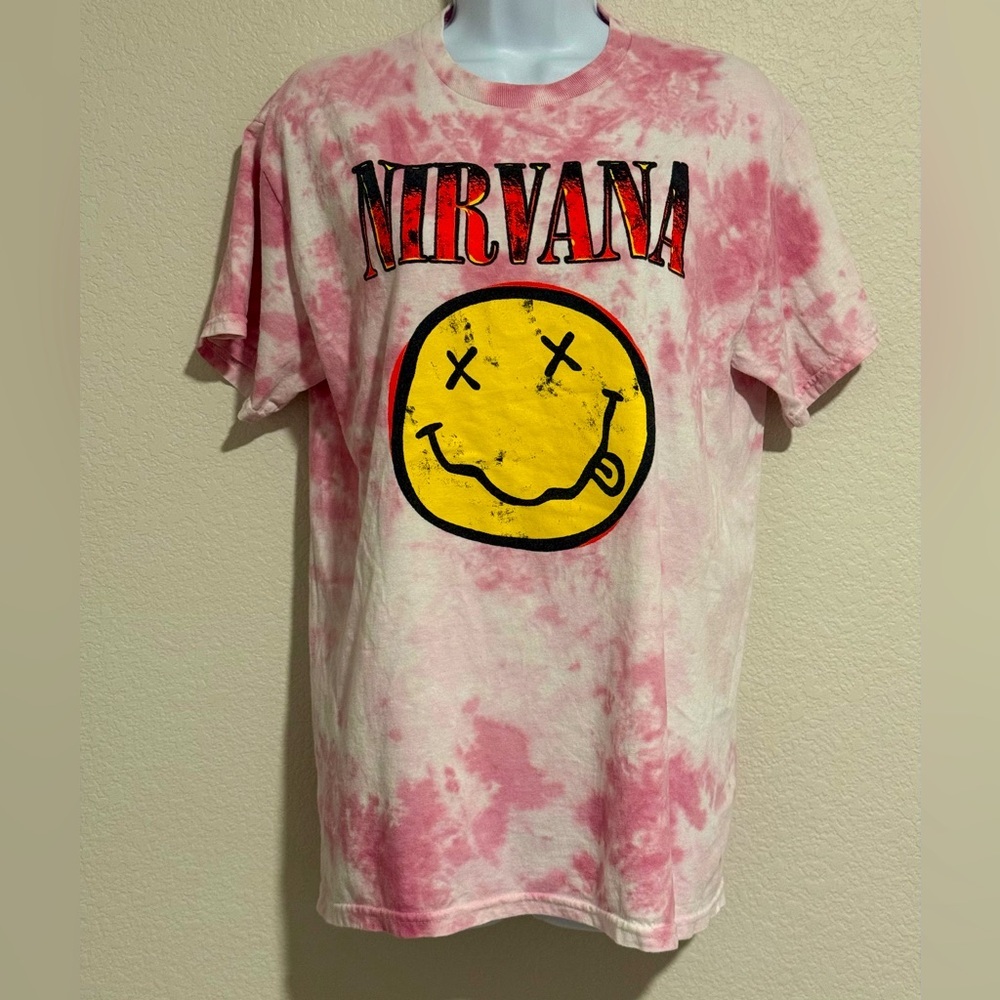 NIRVANA Pink Tie-Dye T-Shirt Women’s Size M
